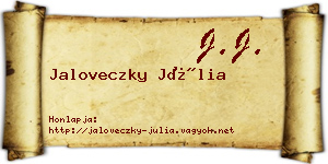 Jaloveczky Júlia névjegykártya